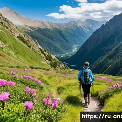 Home 32 안도라의 등산로 및 트레킹 코스 - A serene hiking trail around Engolasters Lake in Andorra during early summer, featuring gentle slope...