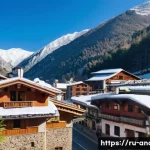 Home 19 안도라 사람들의 성향과 민족성 - A serene mountain village scene in Andorra during early winter, showcasing traditional stone houses ...