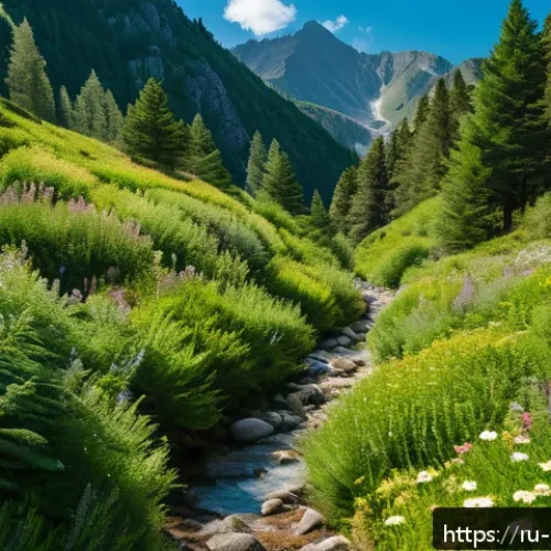 Home 17 안도라의 작은 마을 및 숨겨진 여행지 - A serene, hidden mountain trail in Andorra during early summer, featuring dense, lush green forests ...